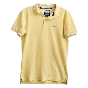 Le Shark Light Yellow Polo Shirt Preppy Golf men's small